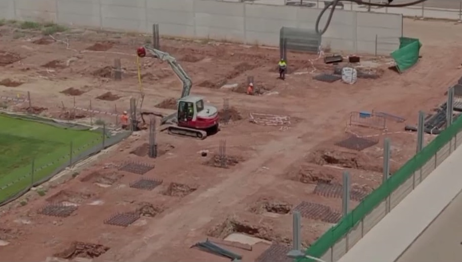 Preocupación entre los aficionados por el ritmo de las obras del Estadio Municipal de Linarejos